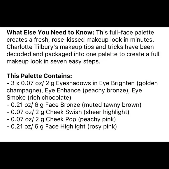 🌹CHARLOTTE TILBURY INSTANT LOOK IN A PALETTE STONED ROSE BEAUTY - Picture 8 of 10